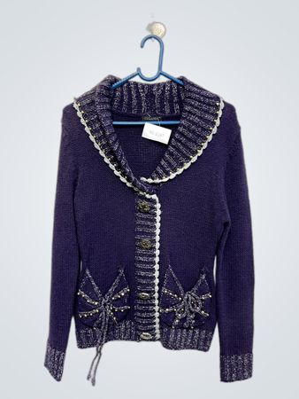 CHUANDA Damen Lila Strickjacke NC-2187
