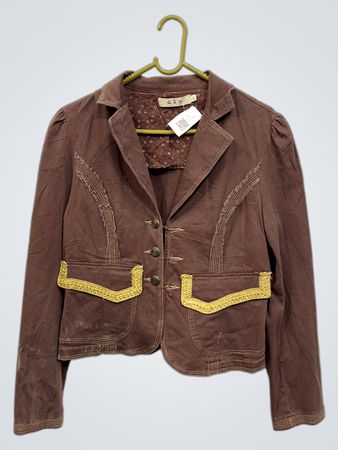 G&H Brown Cropped Military Style Jacket