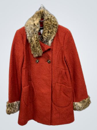 APT.9 Damen roter Kunstpelz besetzter Mantel