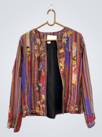Chicos mehrfarbig gestreifte bestickte Jacke