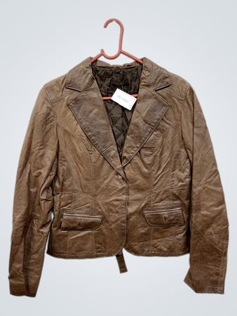 Eco Made in Italy Brauner Lederblazer