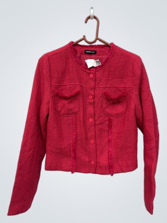 Cache Cache Rote Tweed Kurzjacke