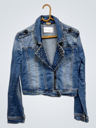 Jeansjacke mit Nieten NC-2319
