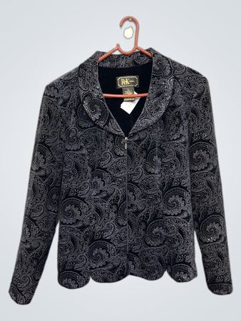 R&K EVENINGS Schwarze Paisley-Print-Jacke