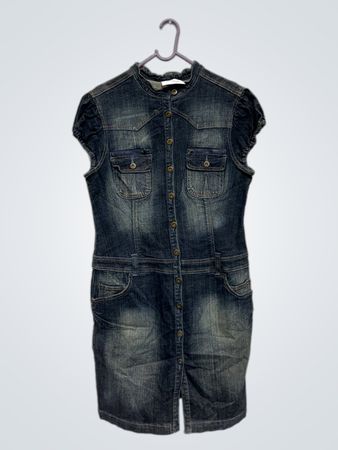 S&S DENIM Damen Blau Denim Kleid