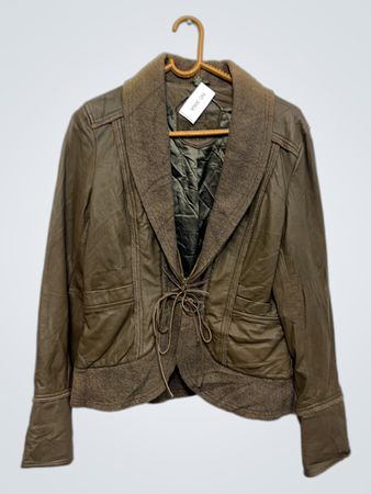 T & I Damen braune Lederjacke