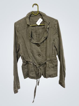 Damen Olivgrüne Gürteljacke