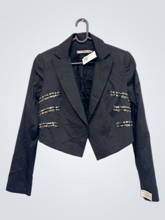 Manoukian Schwarzer Gekürzter Blazer mit Verzierungen