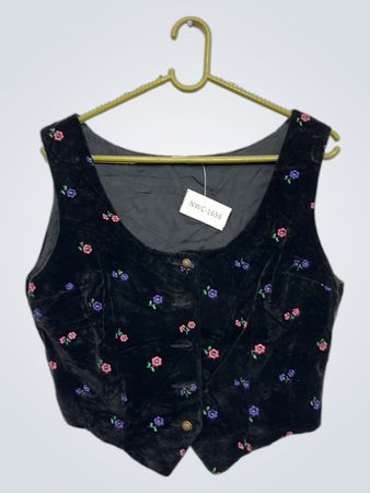 Schwarze Samt Blumenveste