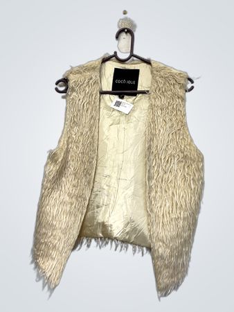 COCO Jolie Damen Creme Kunstfellweste