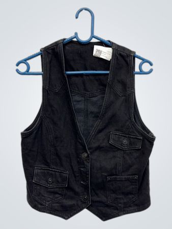 Schwarze Jeansweste
