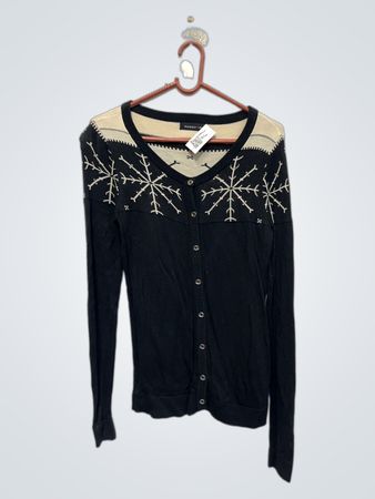 Modstrom Black Snowflake Cardigan