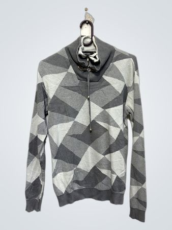 Diable Figo Geometric Pattern Turtleneck Sweater