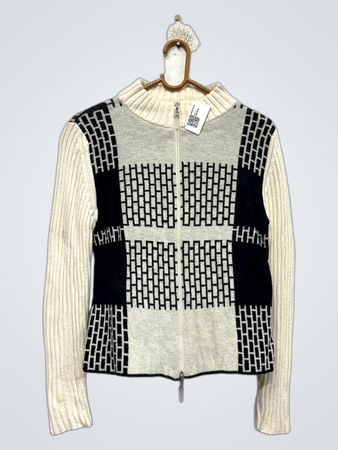 Monari Zip-Up-Pullover mit geometrischem Muster
