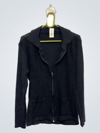 Schwarzer Reißverschluss-Pullover
