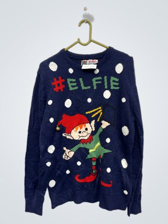 Navy Blue #ELFIE Weihnachts-Pullover
