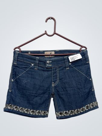 MET in Jeans Damen Denim Shorts mit verziertem Saum