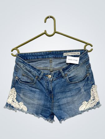 Blue Motion Denim Wear Tiefe Taille Shorts