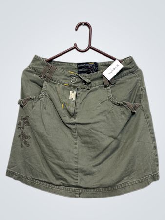 Liu Jo Damen Grüner Verzierte Denim Minirock