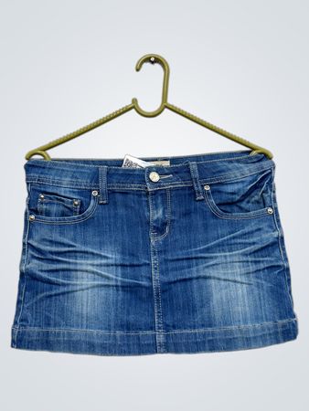 Revers Jeans Denim Minirock