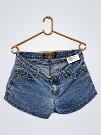 DIRT STYLE DENIM Damen Blau Bestickte Denim Shorts