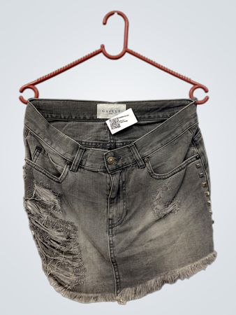 GAELLE PARIS Graue verwaschene Denim-Minirock