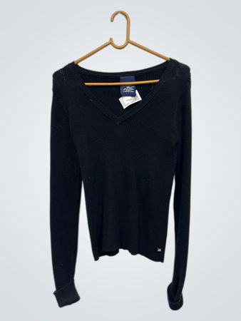 Polo Jeans Co. Ralph Lauren Ripp-V-Ausschnitt Langarmoberteil
