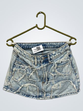 Distressed Denim Minirock