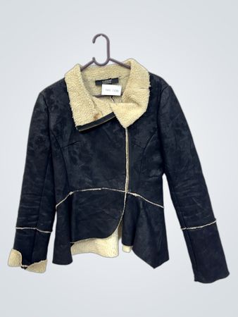 U.KNOW LIMITED EDITION Schwarze Wildlederjacke mit Sherpa-Futter NAC-1720