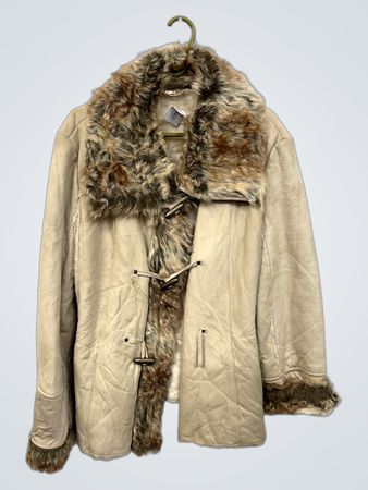 Wildlederjacke mit Kunstpelzbesatz