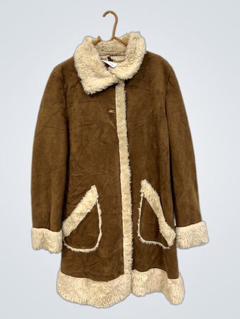 Tissaia Brown Faux Shearling Gefütterter Mantel