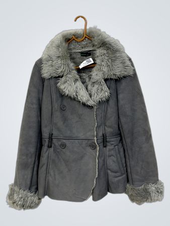 BENETTON Graue Kunstpelz gefütterte Jacke