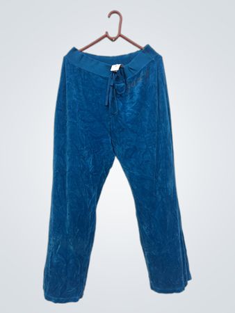 Juicy Couture Blaue Velours-Trainingshose