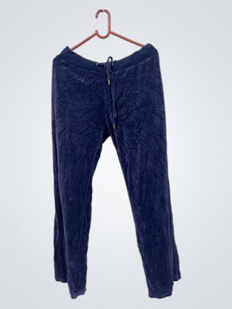 Blaue Velours-Trainingshose