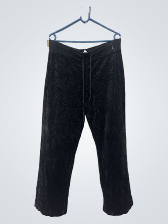 Schwarze Velourhosen mit Kordelzug