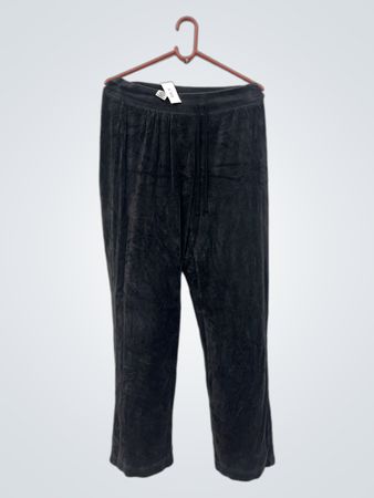 Schwarze Velours Lounge-Hosen