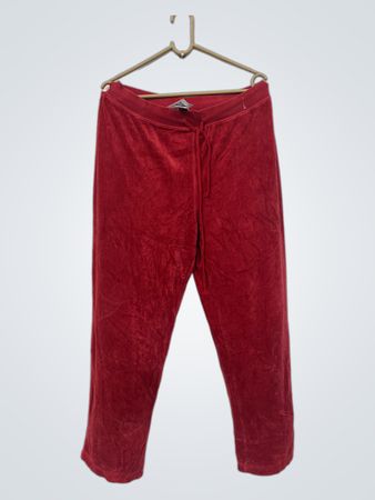 Rote Samt-Sweatpants