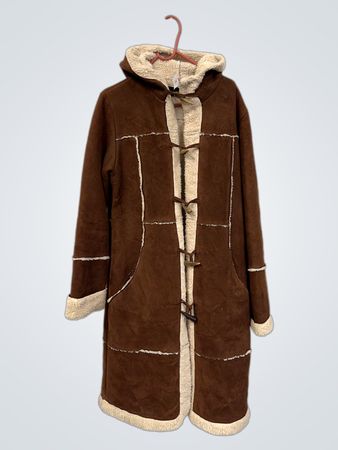 Manteau Duffle en Suède Brun Vero Moda Doublé Sherpa