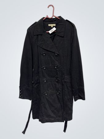 Lucre Clothing Schwarzer Doppelreiher-Trenchcoat