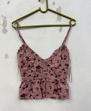 Mia Ami Pink Floral Ruffle Camisole Top