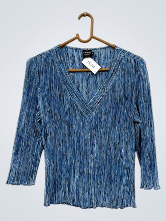 Tribal Blue Striped Plissé Stricktop