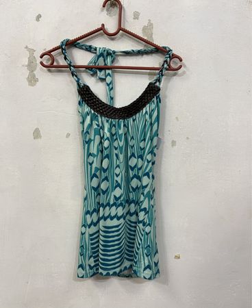 Halter-Neck-Top mit abstractem Print