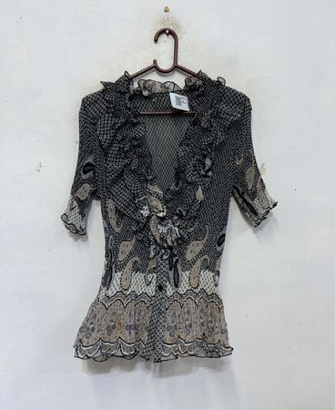 Rüschendruckbluse