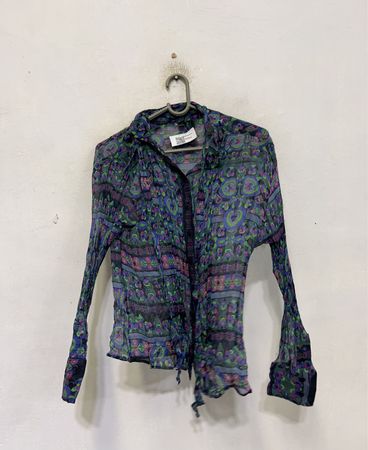 MNG SUIT Bedruckte durchsichtige Bluse mit langen Ärmeln