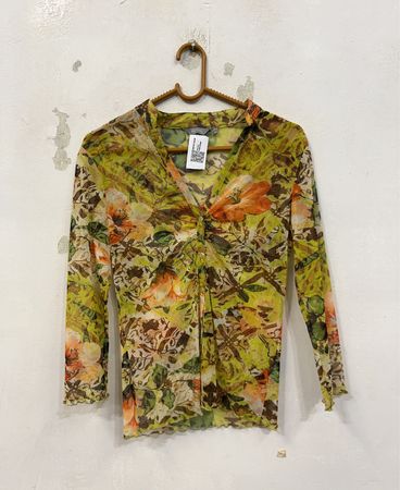 Per Una Floral Mesh Top