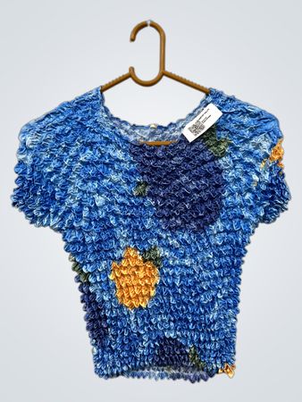 Blau gemusterter „Starry Night“ Print-Top