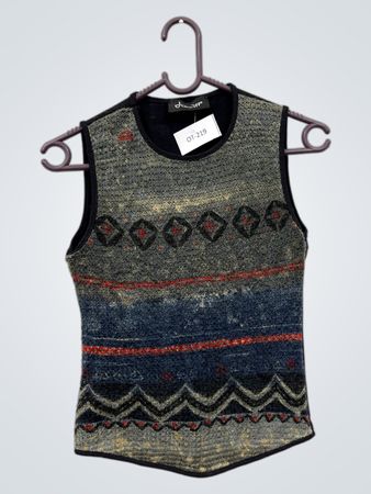 Janaff Damen ärmellose Weste mit geometrischem Muster