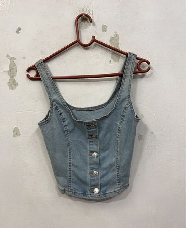 Denim Tanktop mit Knöpfen