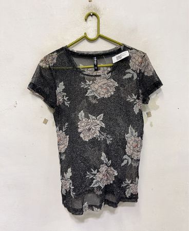 Colours of the World Floral Mesh Top