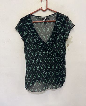 Mexx transparent gemustertes kurzärmliges Top